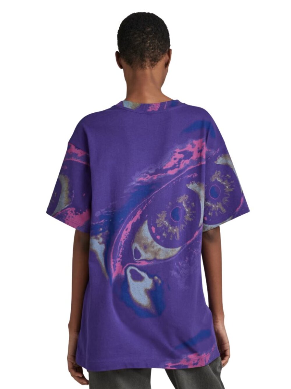 G-Star RAW Printed Boxy U Tee | Dark Violet Eye Dye | NWT | XS - Picture 2 of 10
